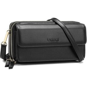Women Black Imported Faux Leather Crossbody Wallet With Phone Pocket Bags